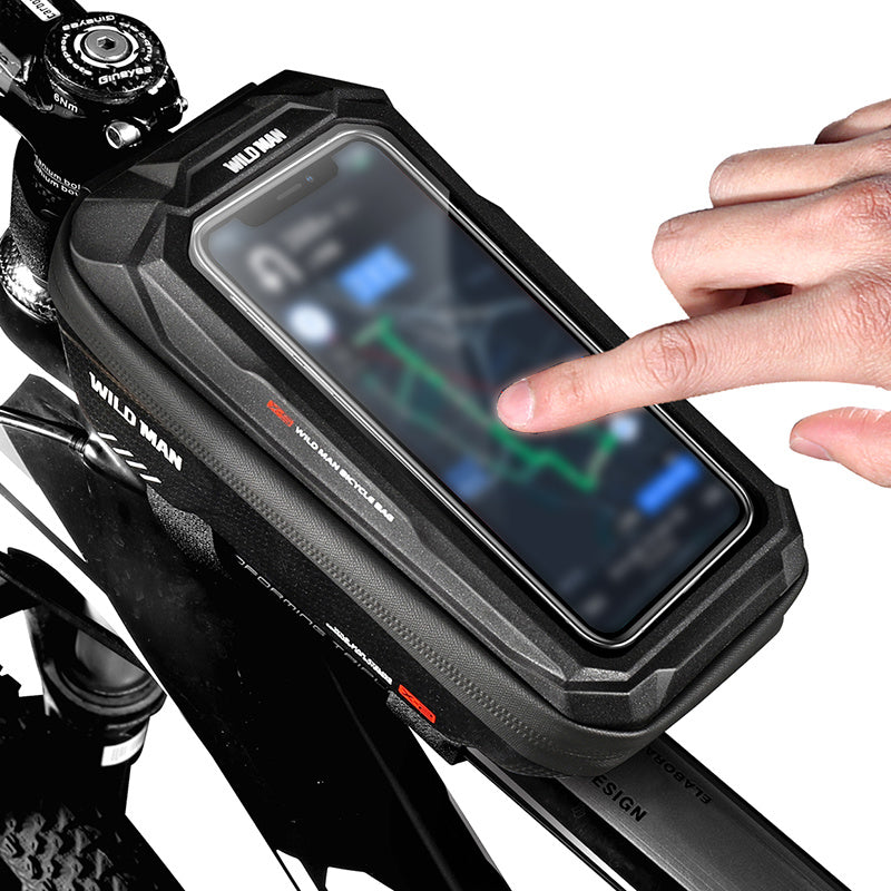 Hombre salvaje impermeable bicicleta haz bolsa, pantalla táctil ciclismo teléfono bolsa, 6,8 pulgadas teléfono móvil caso, MTB accesorio