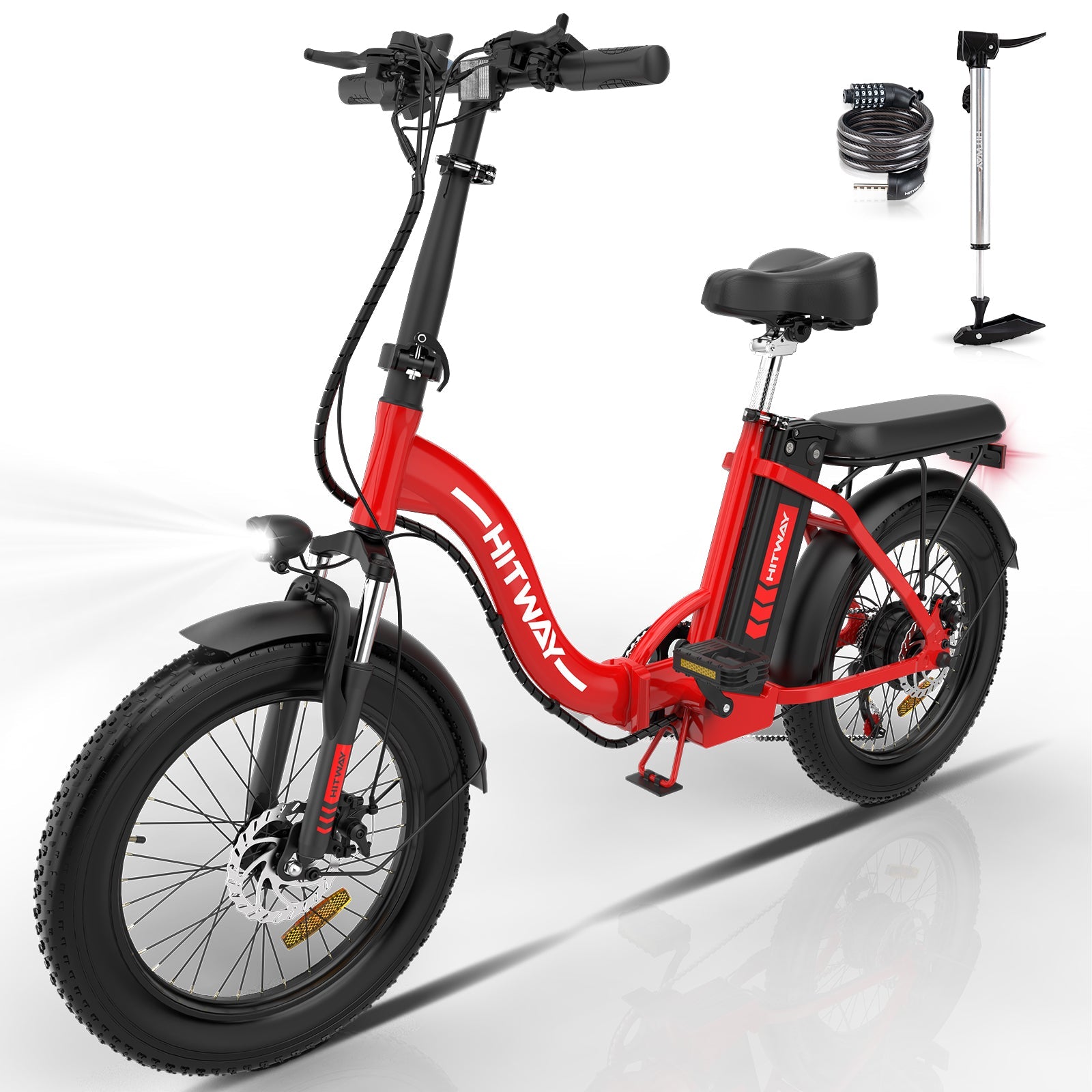 HITWAY elektrische fiets, 20 "dikke band, 48V / 14Ah batterij 55-120KM, mountainbike sneeuw strandfiets