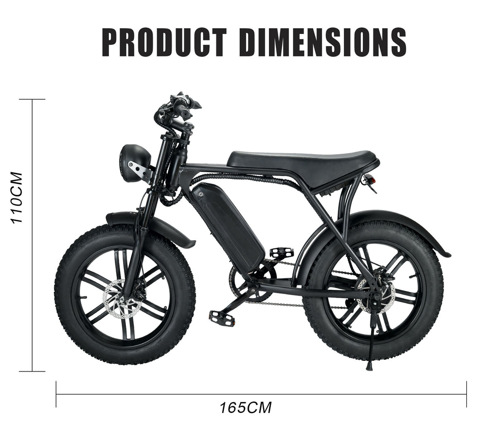 Ridefaboard V8 bici elettrica adulti, mountain bike elettrica con motore  750W 48V 15Ah rimovibile batteria più grande 18.6MPH 20 '' Fat Tire Shimano  7