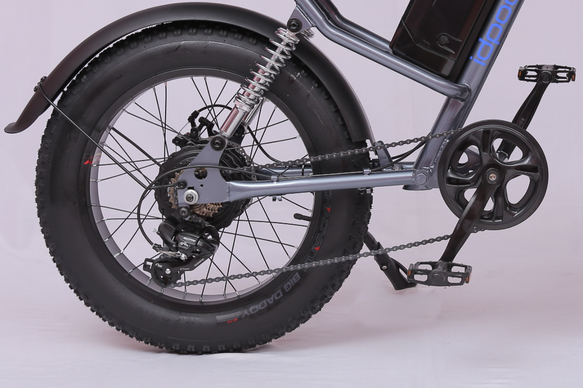 Ridefaboard Z8 elektrische fiets, dikke band e-bike, removebale batterij, zilver / zwart