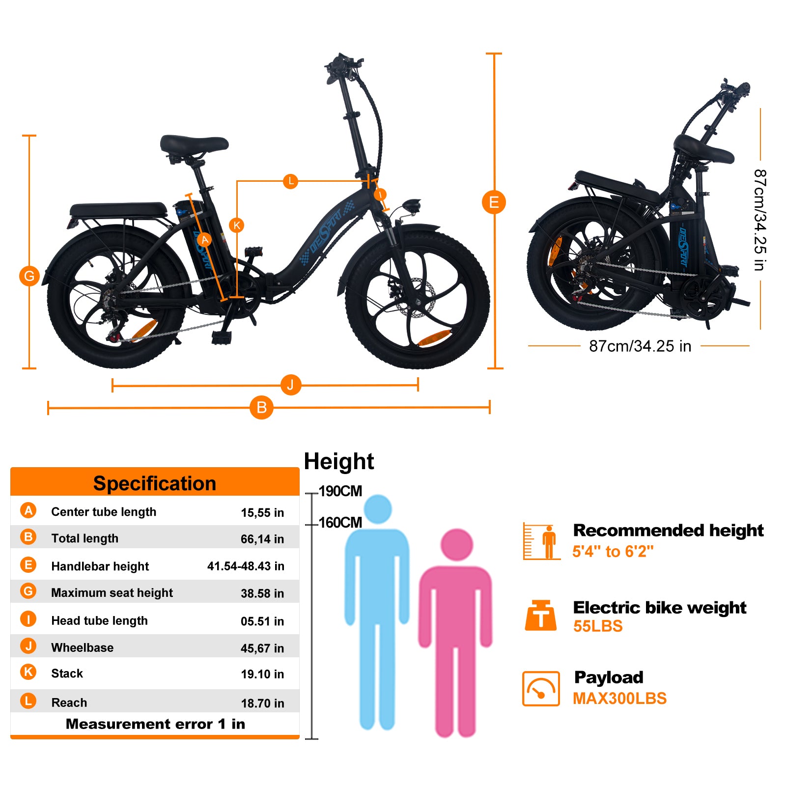 ONE SPORT BK6 Elektro fahrrad 48V 350W Motor 10Ah Batterie 7-Gang-Zahnrad Vorderrad und Doppels ch neider 20*3,0 Zoll Reifen Ebike