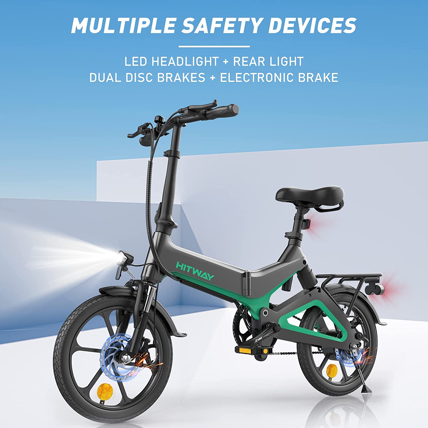 HITWAY Elektrofahrrad für Erwachsene, 500 W / 36 V / 8,4 Ah E-Bike mit herausnehmbarem Akku