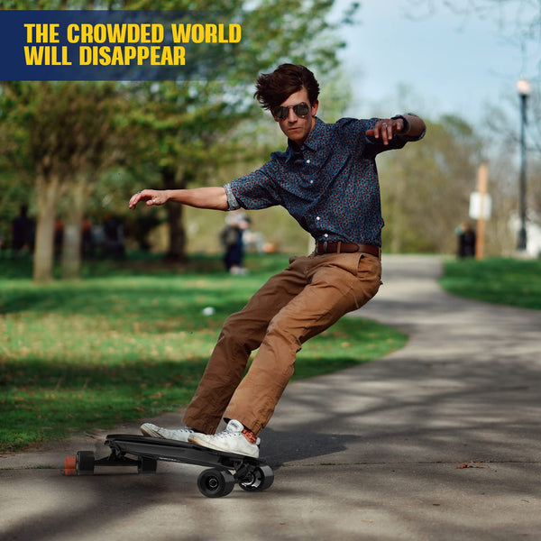 COOL&FUN Electric Skateboard with Remote, 400W Brushless Motor, Electric Longboard for Adults & Teens