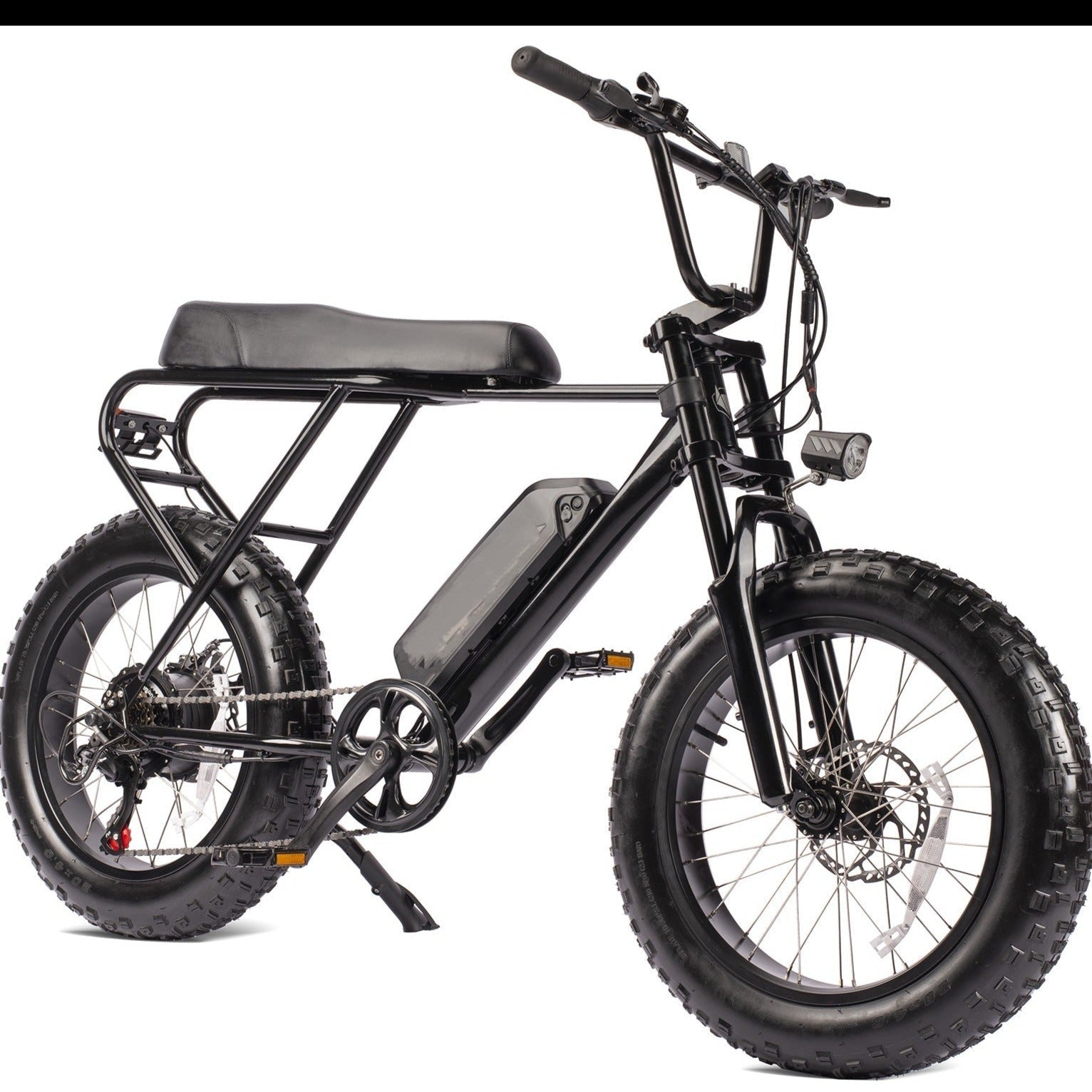 Macfox Mini Swell elektrische fiets, 20 inch dikke banden off-road elektrische fiets, zwart