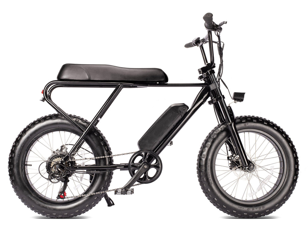 Macfox Mini Swell elektrische fiets, 20 inch dikke banden off-road elektrische fiets, zwart